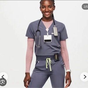 Figs Space Navy Scrubs Medium Tall